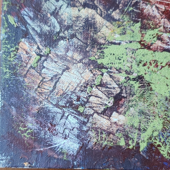 Wall Art Handmade Abstract Acrylic Painting- "Windowpane" - Picture 6 of 6